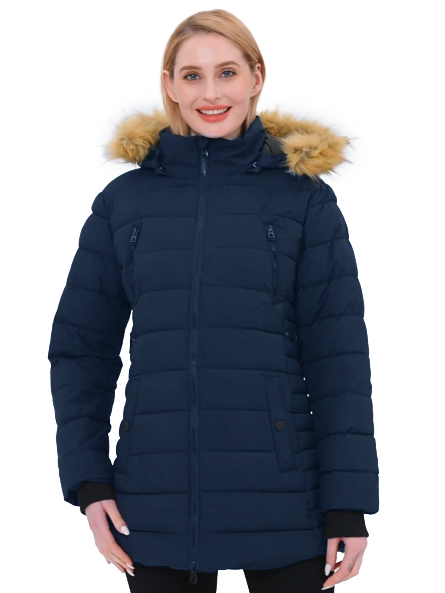 Women'S Winter Coat Windproof Puffer Jackets Thicken Winter Jackets Teal Blue M